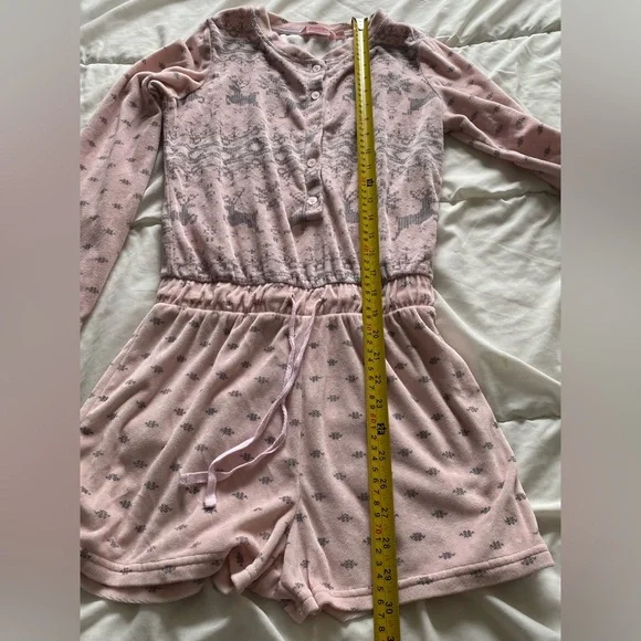 La Vie En Rose Pink Knit Floral-Print Romper - Picture 5 of 6